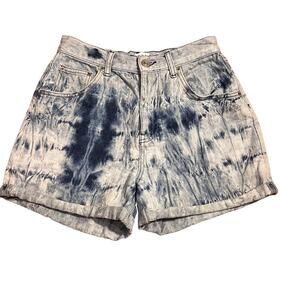 BDG Urban Outfitters Blue Tie Dye High Rise Mom Jean Shorts Size 29 Jorts Acid
